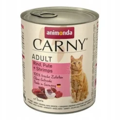 Animonda Carny Adult – Nassfutter für Katzen mit Rind, Pute und Garnelen, 6 × 800 g