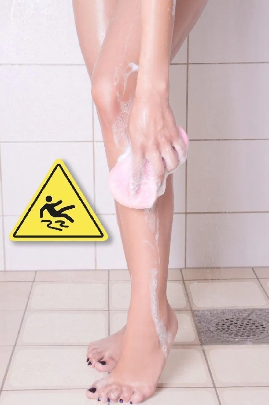 Anti Rutsch Dusch Streifen transparent medium 5 cm Breit mit runden Enden
