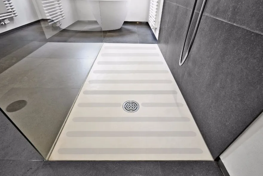 Anti Rutsch Dusch Streifen transparent medium 5 cm Breit mit runden Enden