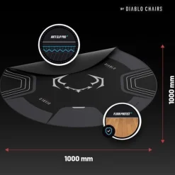 Anti-Rutsch-Gaming-Matte für Diablo Chairs, schwarz-grau