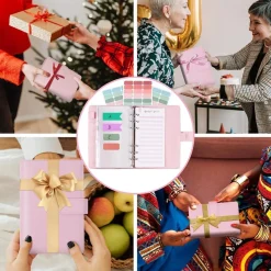 ANYUKE Budget Binder Deutsch mit Geldumschlägen Macaron Rosa