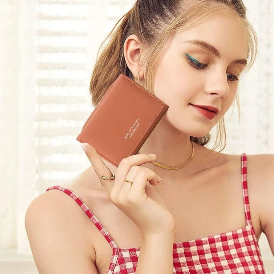 ANYWN Geldbörse Damen klein, elegantes Portemonnaie mit großer Kapazität und