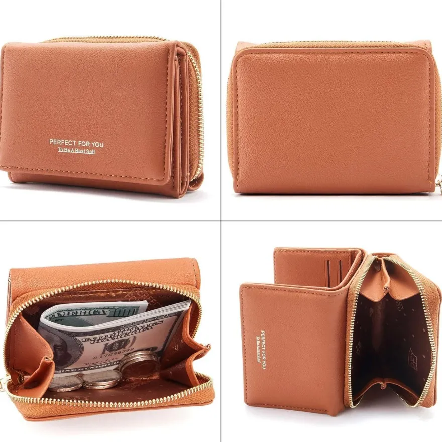 ANYWN Geldbörse Damen klein, elegantes Portemonnaie mit großer Kapazität und
