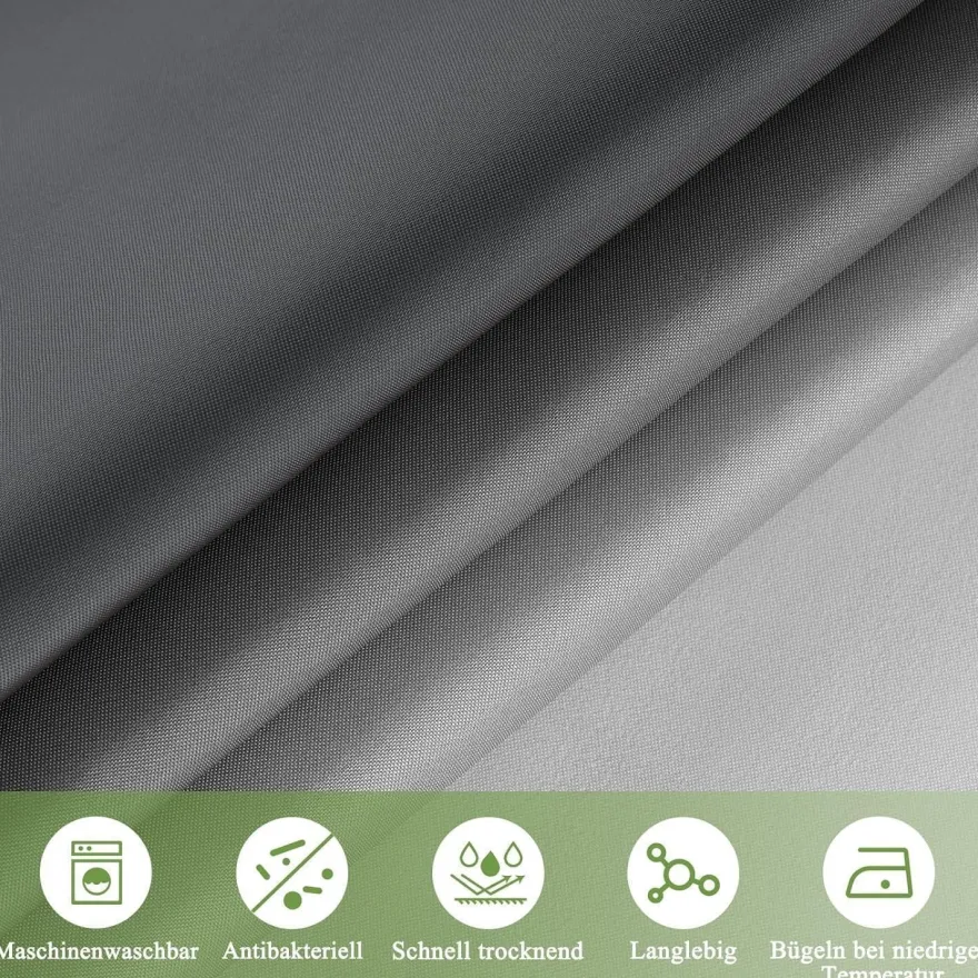 AooHome Duschvorhang 240x200cm Textil Grau, Farbverlauf, Wasserdicht, Waschbar