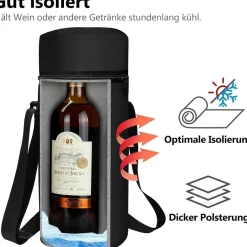 Aosbos Große Kühltasche für 1,5L Weinflasche, Champagner Flaschenhalter mit