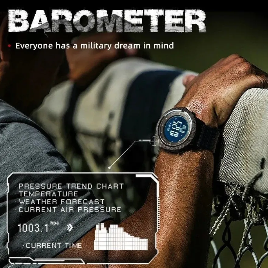 APACHE-46 Men´s Digital Sports Watch - Altimeter, Barometer, Compass, WR50M