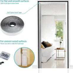 Apalus Magnet Fliegengitter Tür 150x220cm - Insektenschutz für Balkon, Keller