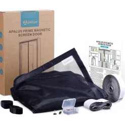 Apalus Prime Fliegengitter Tür für Balkontüren, 120x210cm, Schwarz - Stärkere