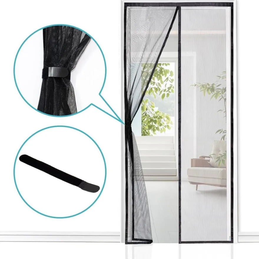 Apalus Prime Fliegengitter Tür für Balkontüren, 120x210cm, Schwarz - Stärkere