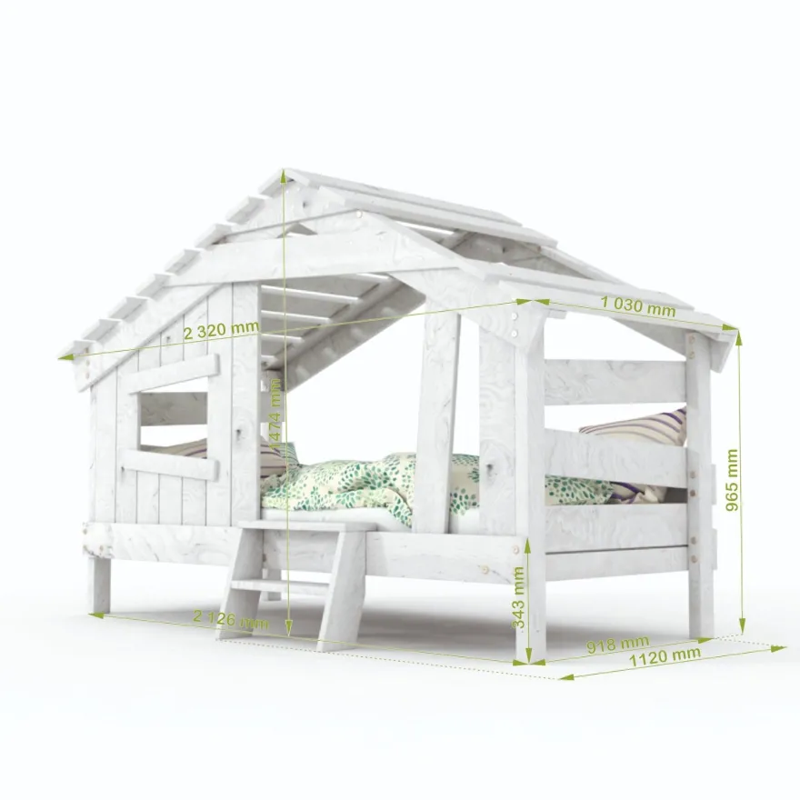 APART CHALET Kinderbett, Spielbett, Jugendbett, Spielhaus, massive Kiefer