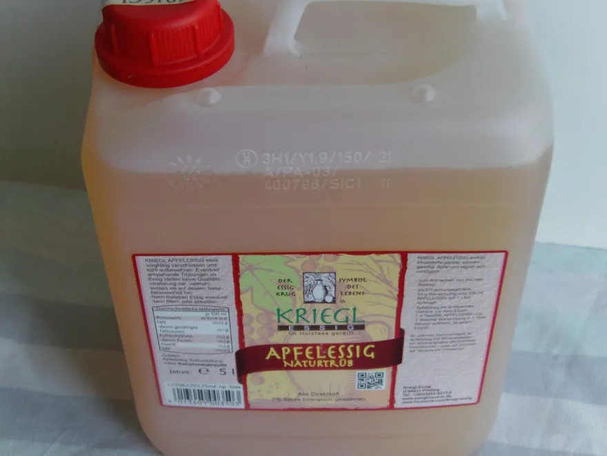 Apfelessig, Naturtrüb im Holzfass gereift, Kriegl Essigspezialität, 5 L Kanne