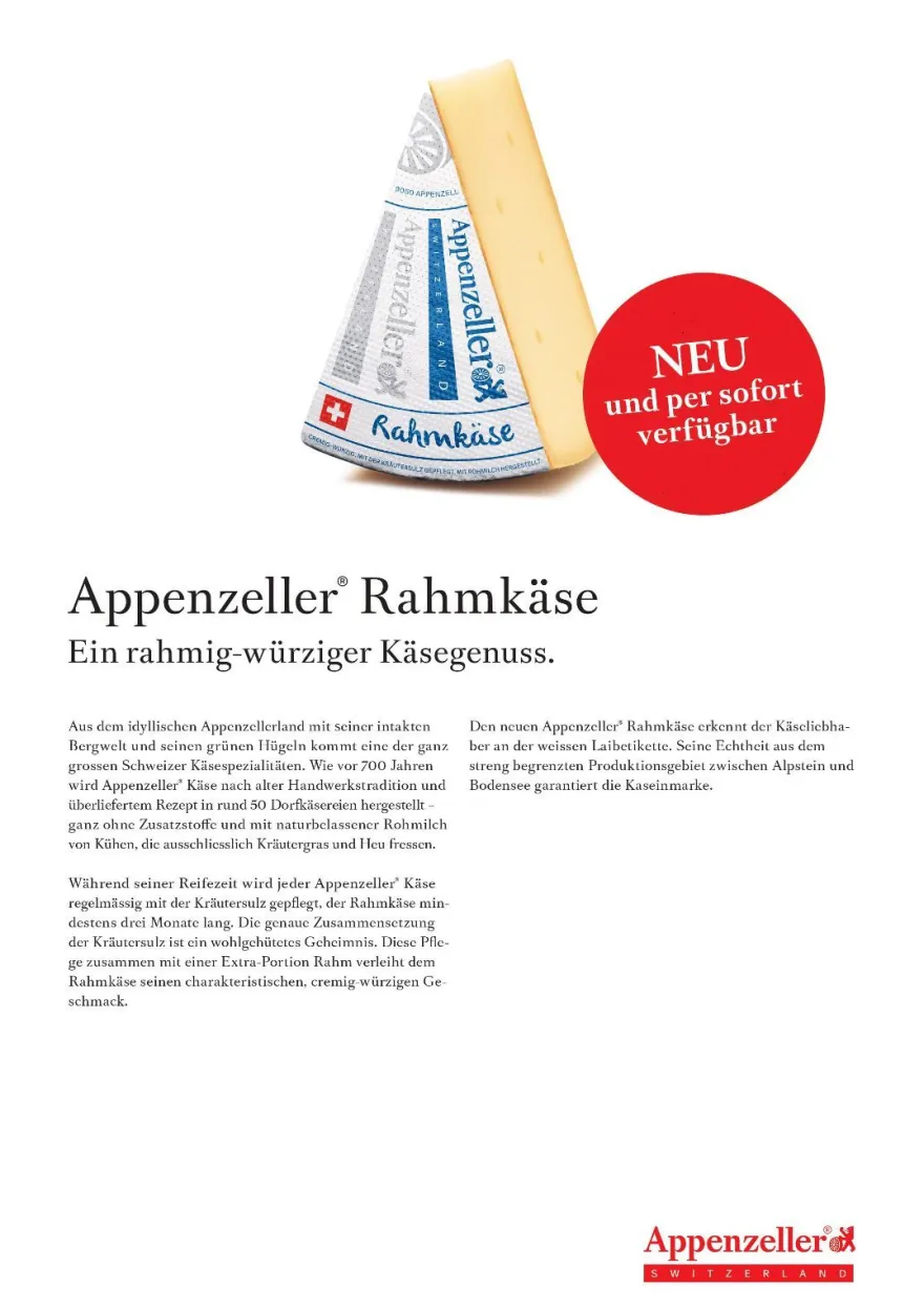 Appenzeller Rahmkäse 400g sahniger schweizer Käse TOP