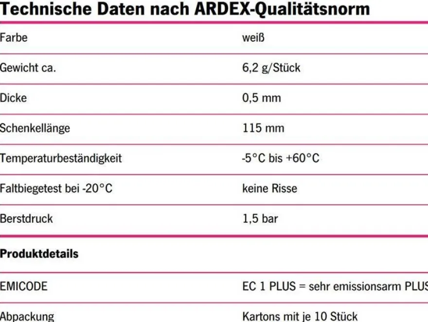 ARDEX SK 270 TRICOM Außenecke 270° Abdichtung Dichtecke Dichtbahn Randfuge Bad