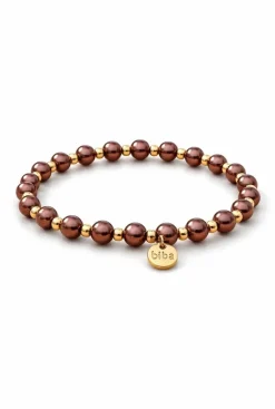 Armband elastisch Braun-Bronze Goldfarben in 3 Größen Trend Sommer Biba