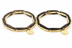 Armband Gliederarmband Schwarz Grau Acryl Nickelfrei Biba