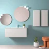 Armoire murale BIBA 1000 1 tiroir métal et tiroir caché WHITE COTTON 997 x 405 x 450