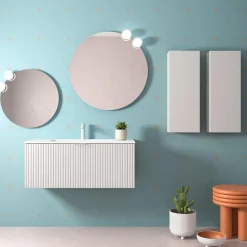 Armoire murale BIBA 1000 1 tiroir métal et tiroir caché WHITE COTTON 997 x 405 x 450