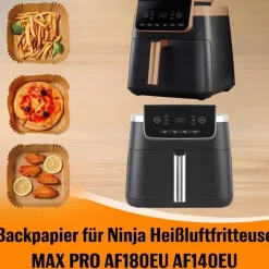 AromeLivii Backpapier für Heißluftfritteuse, 200 Stück Airfryer Papier Schalen