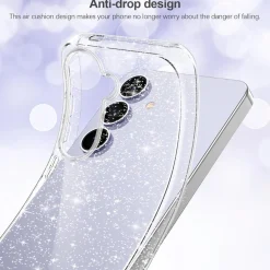 AROYI 3-in-1 Klar Glitzer Hülle für Samsung Galaxy S25 FE 5G mit 2 HD