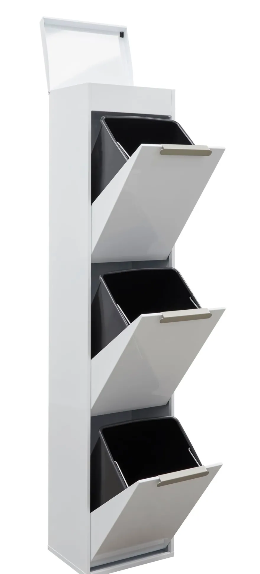 Arregui Ecoclas Plus Mélltrennsystem 3x17 L Stahl 3 Fächer Kéche weiß