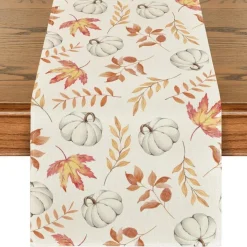 Artoid Mode Orange Kürbis Blätter Herbst Tischläufer 40x180 cm Party Dekor