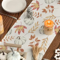 Artoid Mode Orange Kürbis Blätter Herbst Tischläufer 40x180 cm Party Dekor