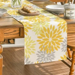 Artoid Mode Tischläufer Blumen Gelb Dahlien Sommer Küche Tisch Dekoration