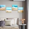Artscope 4-teiliges Leinwandbild mit Strandmuscheln und Meer Motiv, moderner