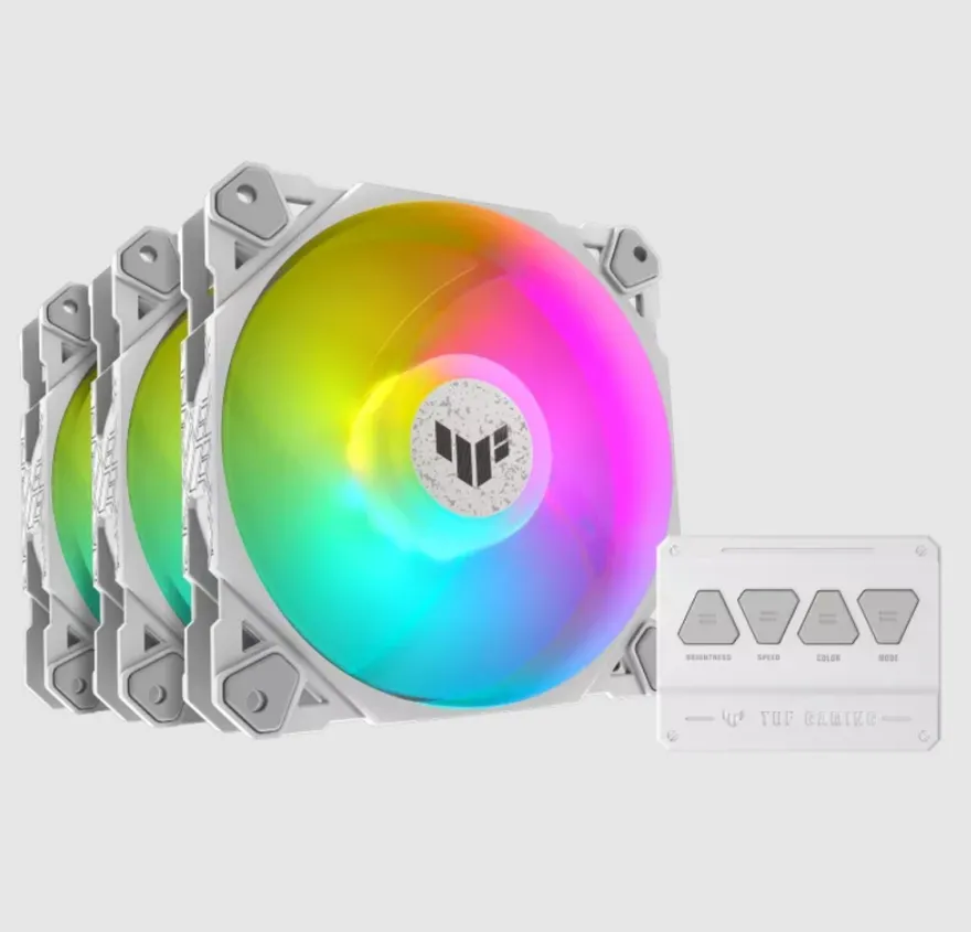 ASUS TUF Gaming TF120 ARGB - White Edition - Gehäuselüfter - 120 mm - weiß (Packung m