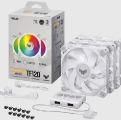 ASUS TUF Gaming TF120 ARGB - White Edition - Gehäuselüfter - 120 mm - weiß (Packung m
