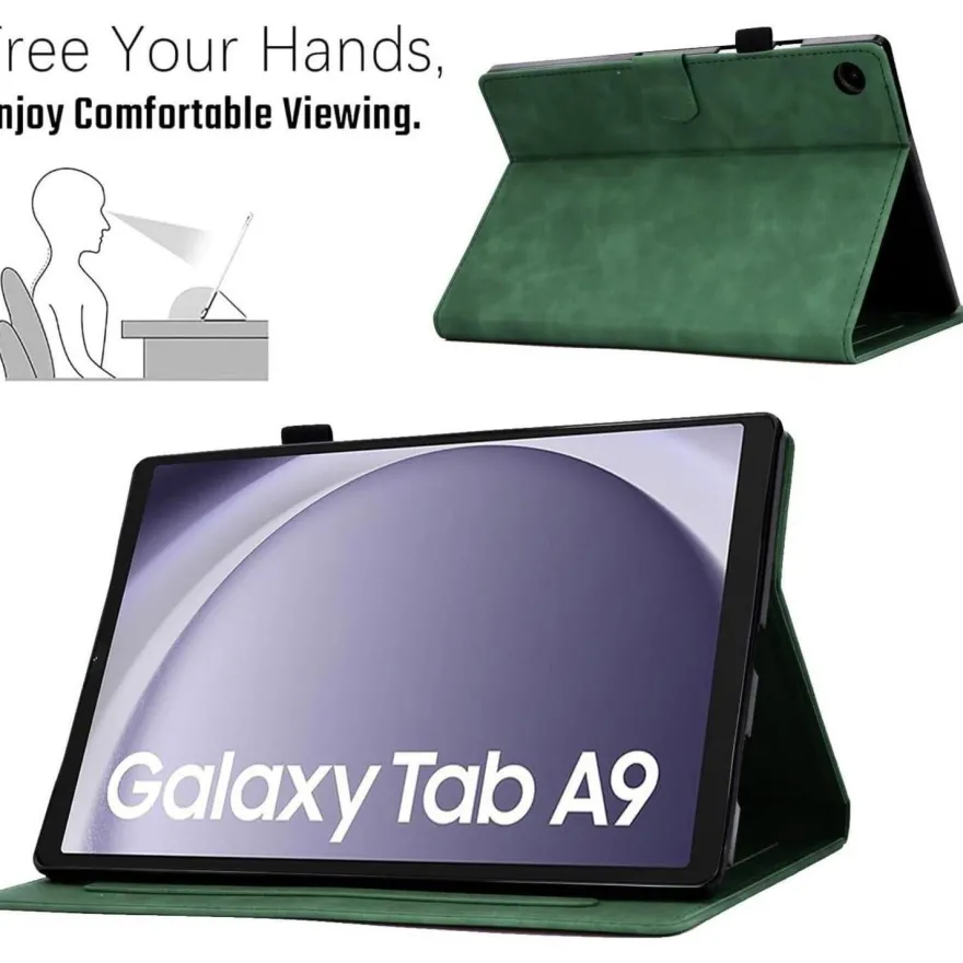 AsWant Hülle für Samsung Galaxy Tab A9 8.7 Zoll (2023) - Ultradünne Lederoptik