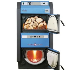 Atmos Holzvergaser Kessel DC 22 25 30 40 50 GSE kW Holzkessel Scheitholz