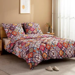 ATsense Renforcé Bettwäsche 200x200 cm, 3-teilig, Baumwolle, Bunt, ÖkoTex