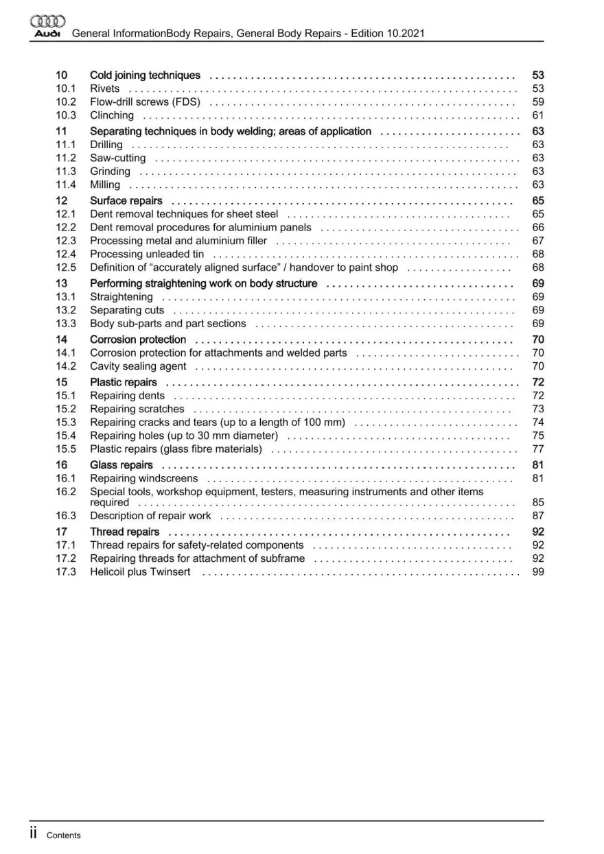 Audi A1 type GB from 2018 general information body repairs workshop manual eBook