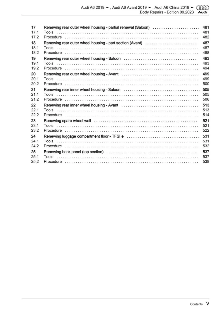Audi A6 type 4K 2018-2023 body repairs workshop manual eBook pdf