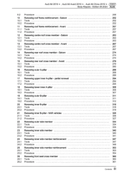 Audi A6 type 4K 2018-2023 body repairs workshop manual eBook pdf