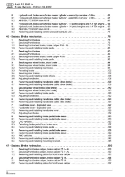 Audi A2 type 8Z 1999-2005 brake systems repair workshop manual eBook pdf