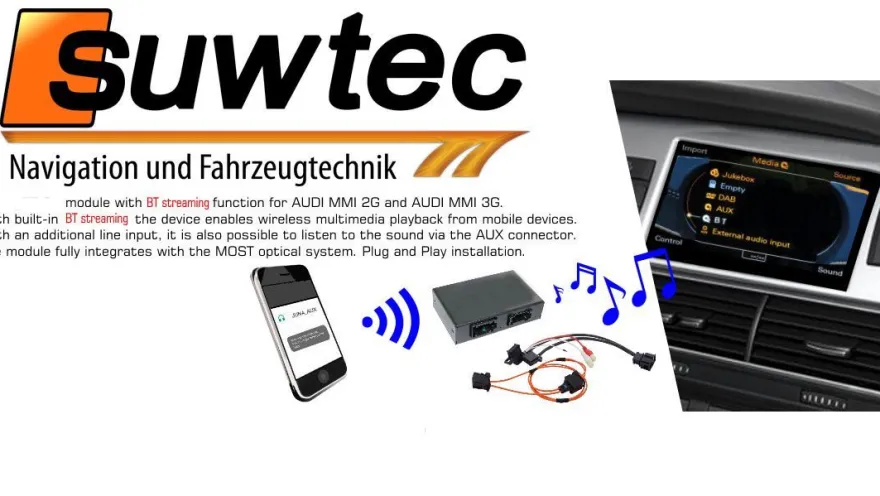 Audio Interface für Audi MMI 2G High u. Basic Low Bluetooth A2DP AUX AMI streaming