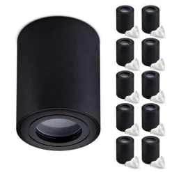 Aufbauspot Aquarius Deckenleuchte Runde Form Farbe Schwarz Aluminium IP44