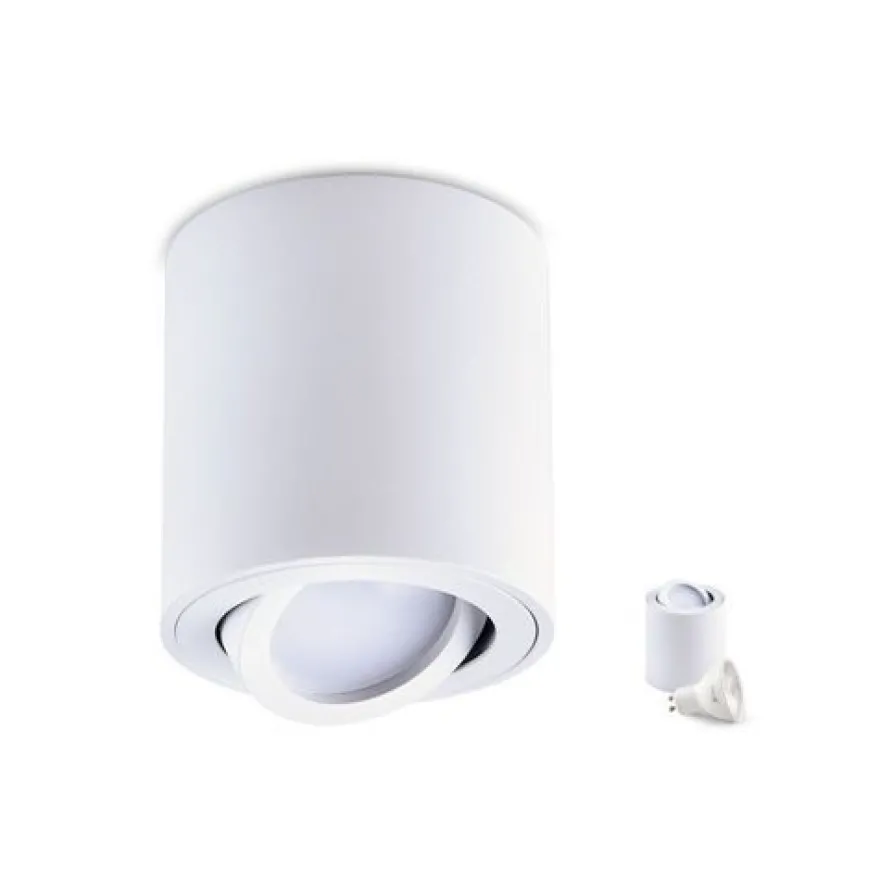 Aufbauspot OH36 Deckenleuchte RUND Farbe WEIß Deckenstrahler Aluminium IP20 LED