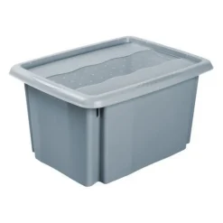 Aufbewahrungsbox Deckel Blau Kunststoffbox keeeper Stapelbar 30L Organizer Box