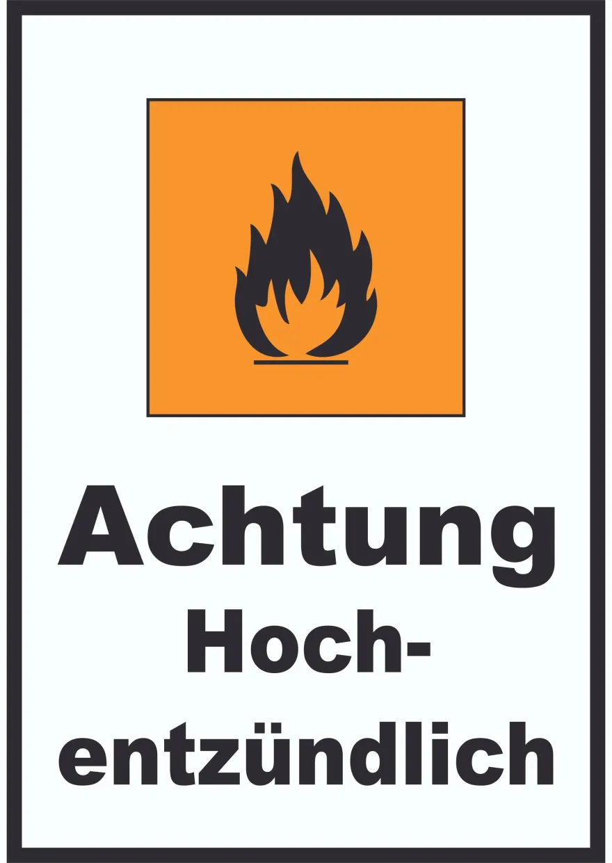 Aufkleber Gefahrensymbol Hochentzündlich Flamme