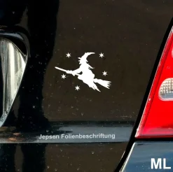 Aufkleber Hexe 12cm S9 mit Sternchen ML oder MR in Wunschfarbe Sticker Auto