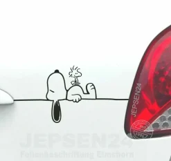 Aufkleber Snoopy schlafend + Woodstock - 20x10cm S157 - Farbwahl für Auto / Wand
