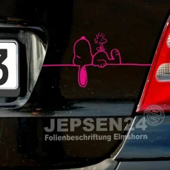 Aufkleber Snoopy schlafend + Woodstock - 20x10cm S157 - Farbwahl für Auto / Wand