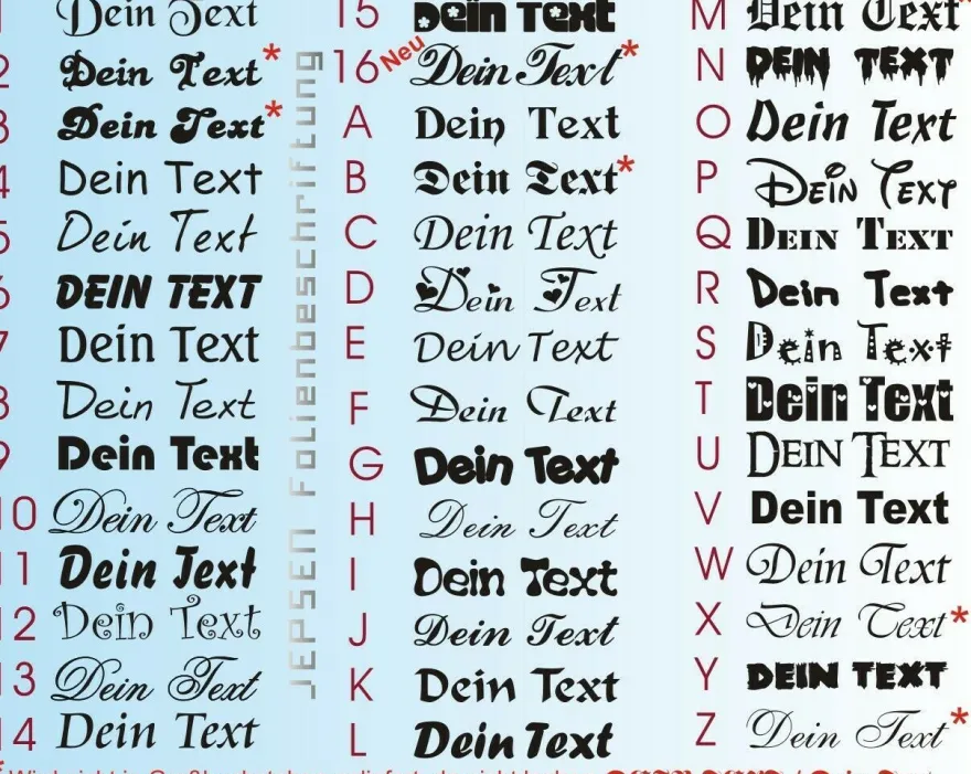 Aufkleber Text Name 60cm länge Wunschname Beschriftung Schrift und Farbwahl