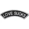 Aufnäher - Love Sucks - 00348 - Gr. ca. 9 x 2 cm - Patches Stick Applikation