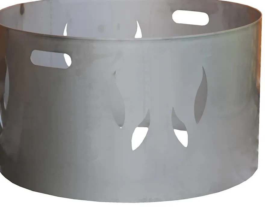 Aufsatz Edelstahl 530 mm für Feuerschale Ø 550 mm 55 cm inkl. Flammenmuster