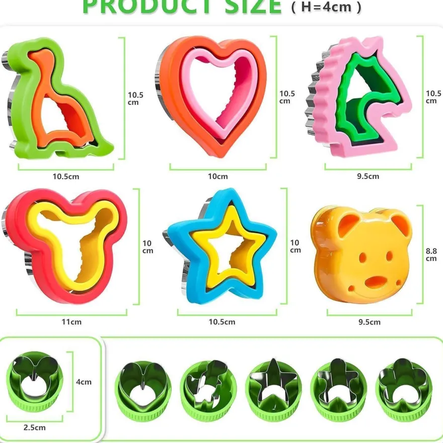 Ausstecher für Kinder Dinosaurier Obst Gemüse Brotformen