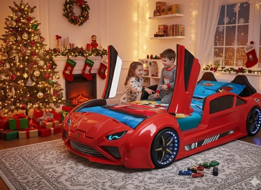 Autobett Lambo New Model RED mit Flügeltüren